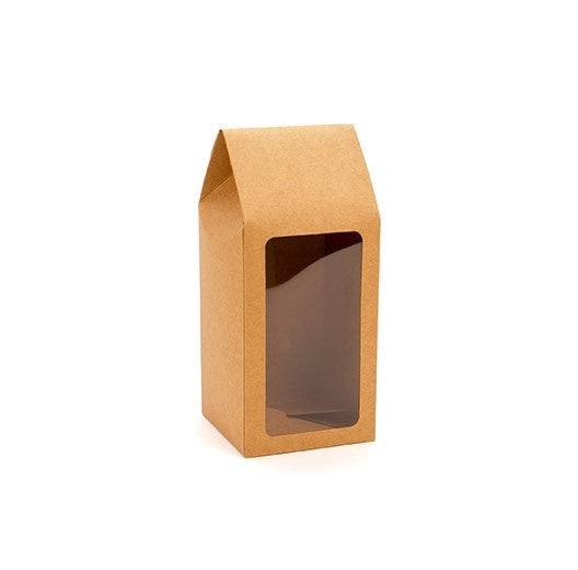 Kraft Gift Boxes with Window 89x89x216mm
