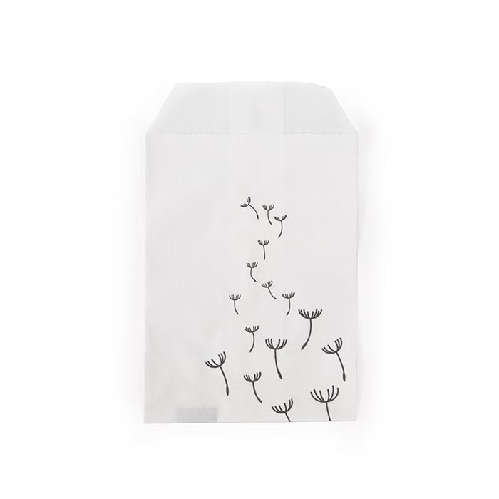 Paper Bags White with Black Dandelion 76x127 mm