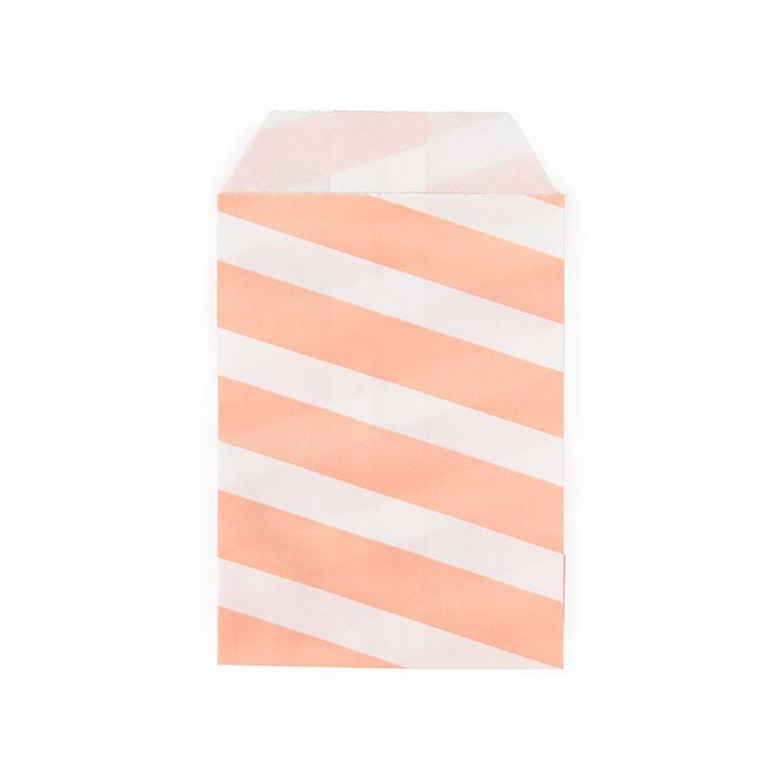 Paper Bags White with Pink Stripes 76x127 mm