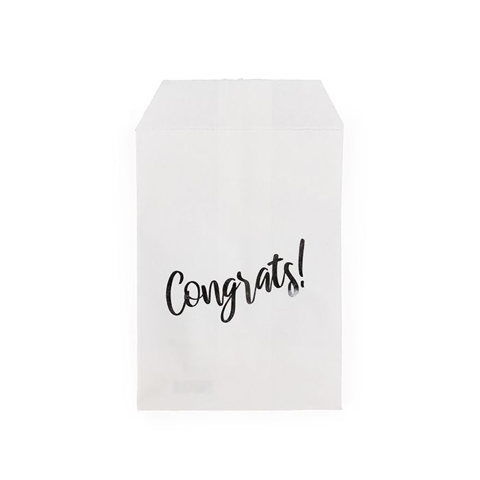 Paper Bags White with Silver Congrats 76x127 mm