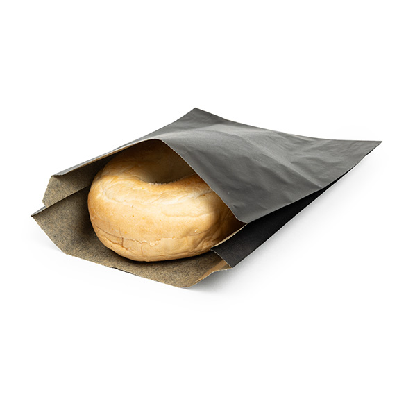 Fettabweisende Papierbeutel Schwarz 14x2,9x19,1cm - 100 Stück