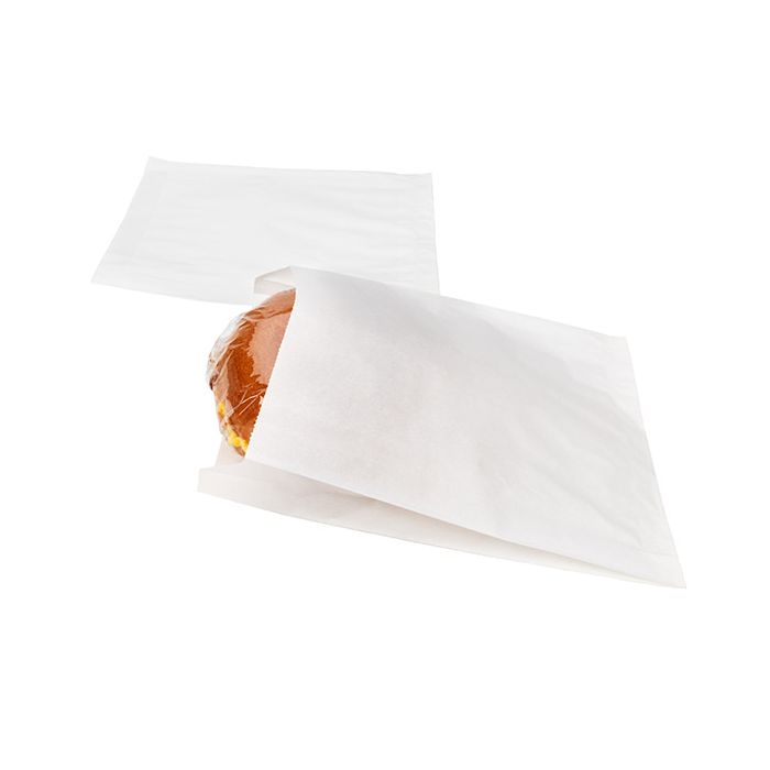 Papier Klappenbeutel Weiß 171x29x229mm - 100 Stk