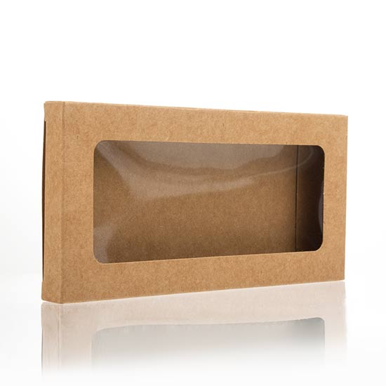 Kraft Gift Boxes with Window 102x21x138mm