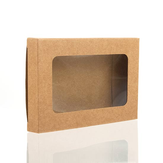 Kraft Gift Boxes with Window 70x14x103mm