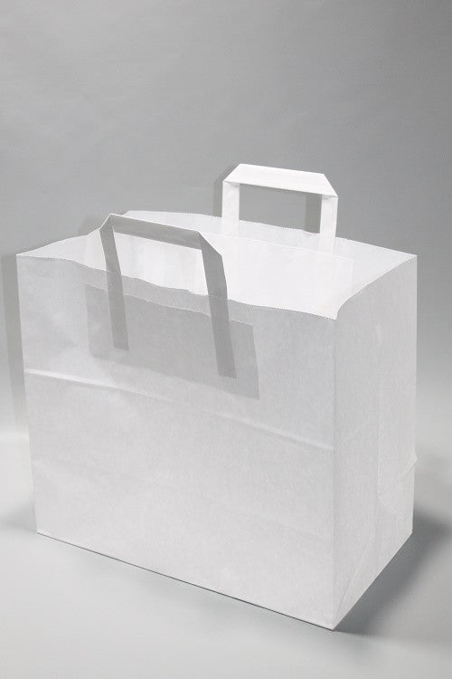 Eco Paper Shopping Bags White 220+110x360mm