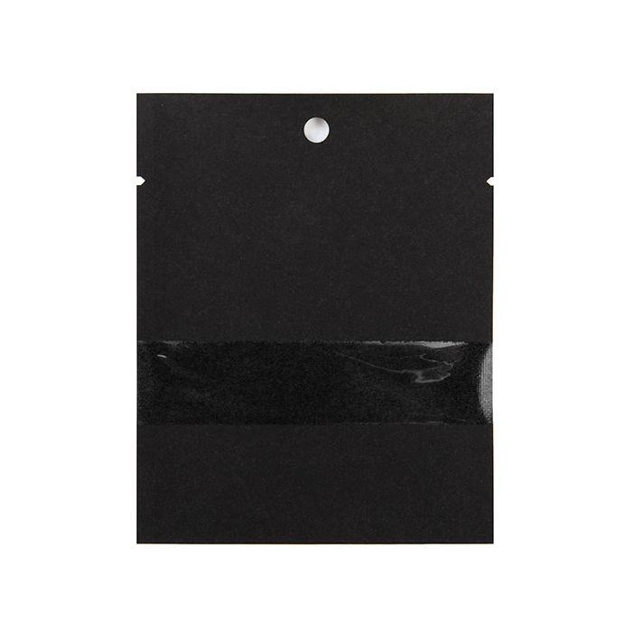 Klappenbeutel Kraftpapier Schwarz Umweltfreundlich 76x102 mm Verschließbar mit Fenster - 100 Stk