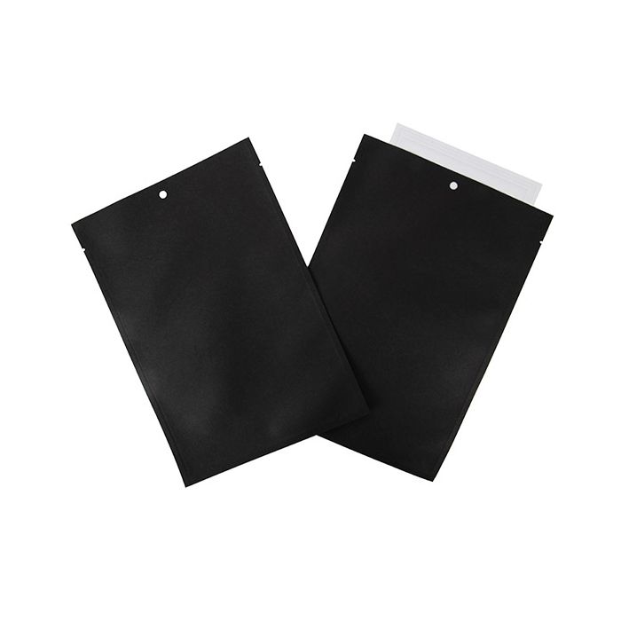 Klappenbeutel Kraftpapier Schwarz Umweltfreundlich 152x229 mm Verschließbar - 100 Stk