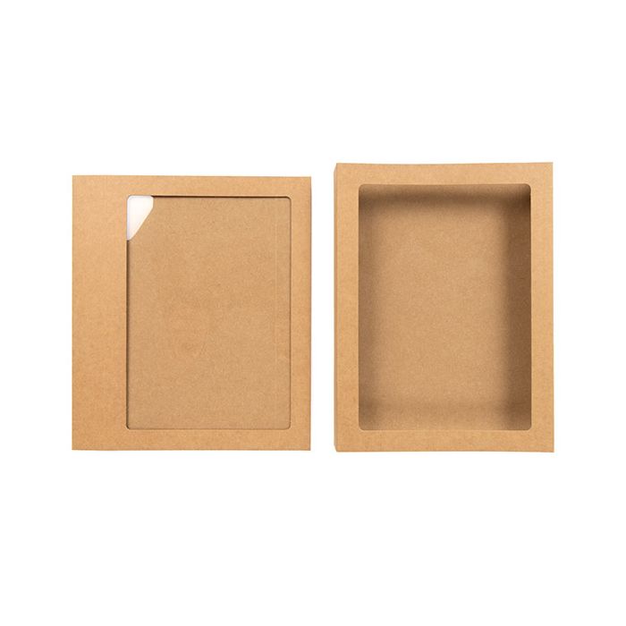 Schachtelhüllen Kraftpapier mit Sichtfenster 151x27x202mm - 25 Stk