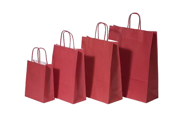 Paper Carry Bags Red 260+120x350mm