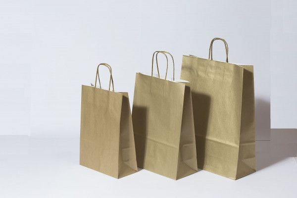 Paper Carry Bags Gold 260+120x350mm