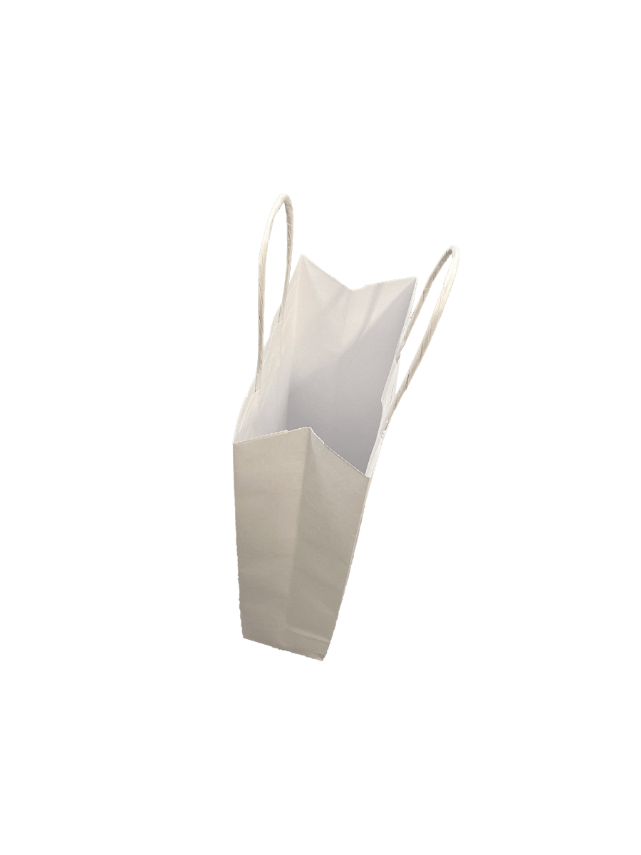 Papiertragetaschen für Flaschen Weiß 140x80x390mm - 50 Stk