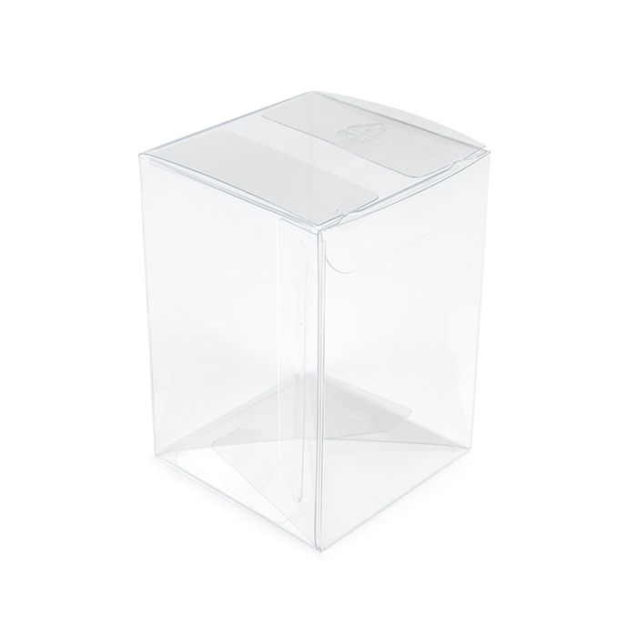 Recyceltes PET Kristallklare Schachtel 64x64x92mm | mit Pop & Lock Funktion - 25 Stk