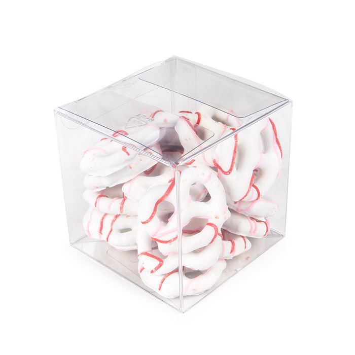 Recyceltes PET Kristallklare Schachtel 76x76x76mm | mit Pop & Lock Funktion - 25 Stk