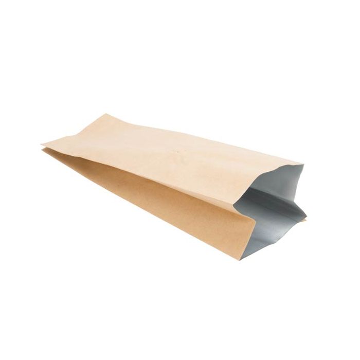 Kaffeebeutel Kraftpapier mit Ventil 80x60x260mm | 285 Gramm - 50 Stk