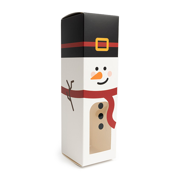 Schneemann Papierschachtel mit Fenster 5,7x5,7x20,3cm - 25 Stück