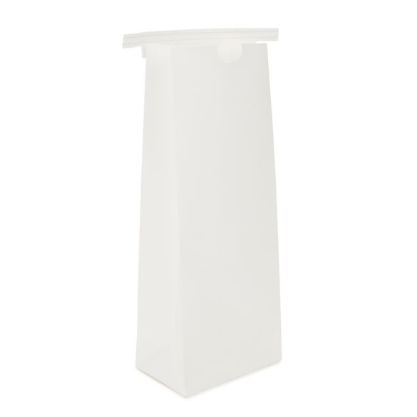 Blockbodenbeutel Tin Tie Verschlus Weiß 108x64x267mm - 100 Stk