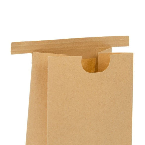 Blockbodenbeutel Tin Tie Verschluss Braun 86x64x197mm - 100 Stk