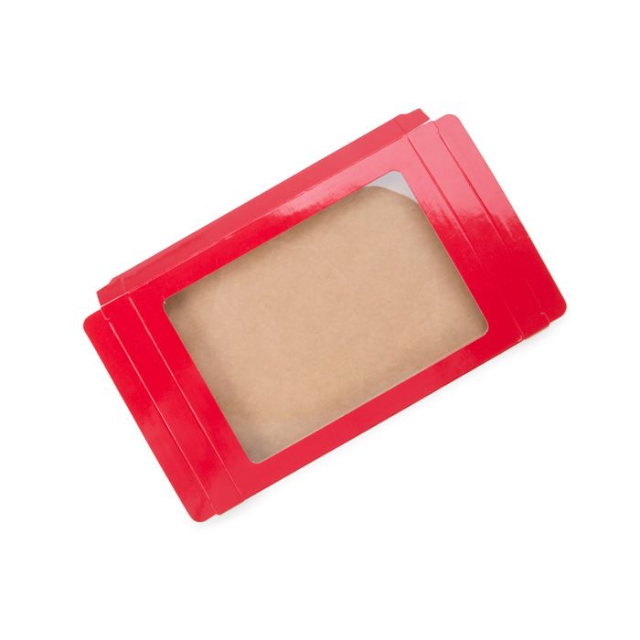 Pappschachteln mit Fenster Rot 95x15x132mm - 25 Stk