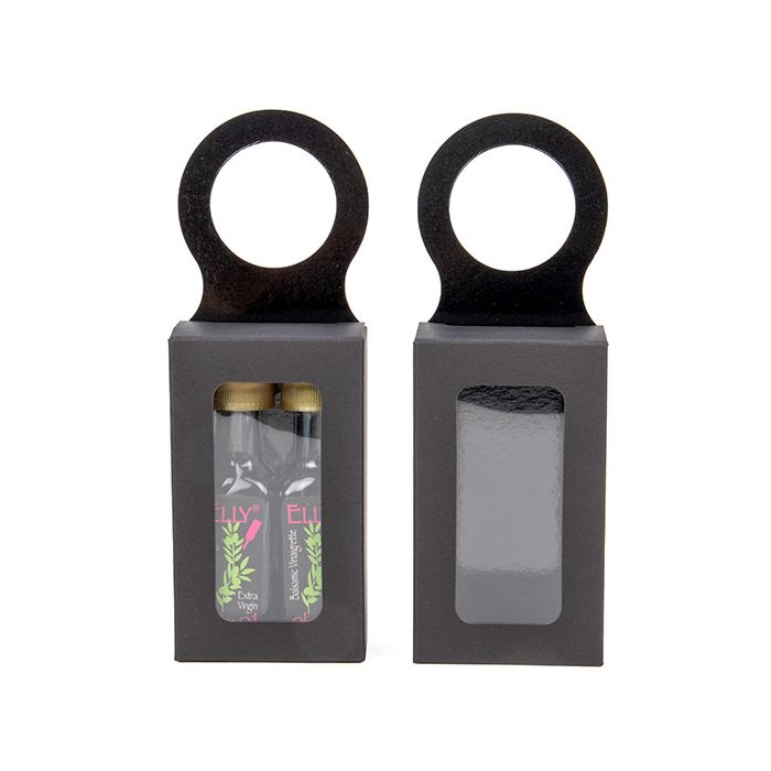 Pappschachteln mit Fenster & Aufhängeloch 55x30x100mm Schwarz - 25 Stk