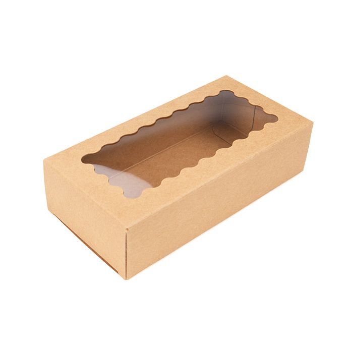 Kraft-Box mit gewölbtem Fenster 70x37x140 mm - 25 Stk
