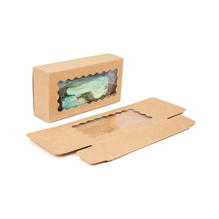 Kraft Boxes With Scalloped window 70x37x140 mm