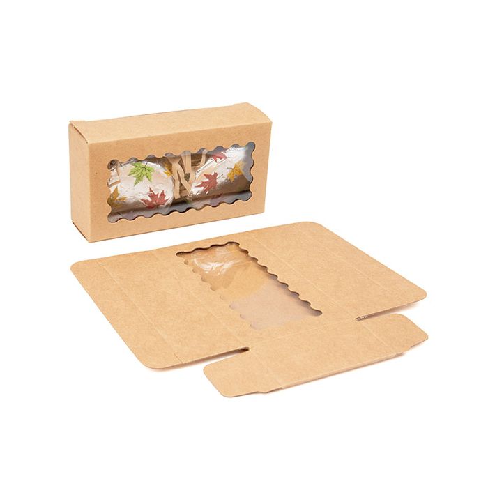 Kraftpapier Box mit gewölbten Fenster 106x30x56 mm - 25 Stk