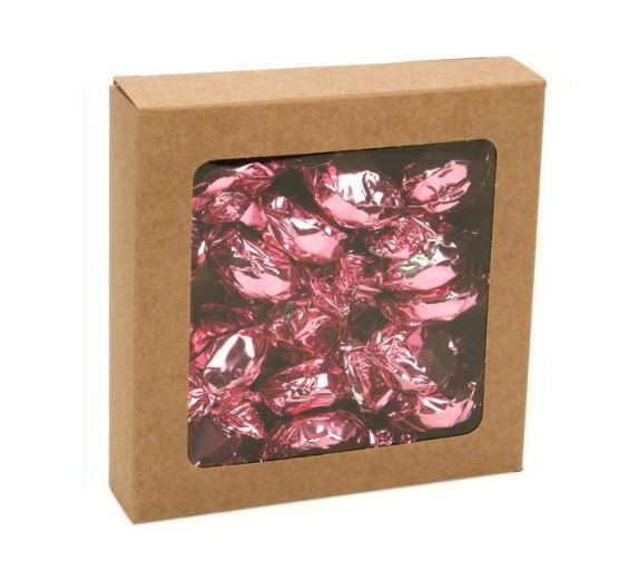 Pappschachteln Kraftpapier Braun mit Fenster 105x22x105mm - 25 Stk