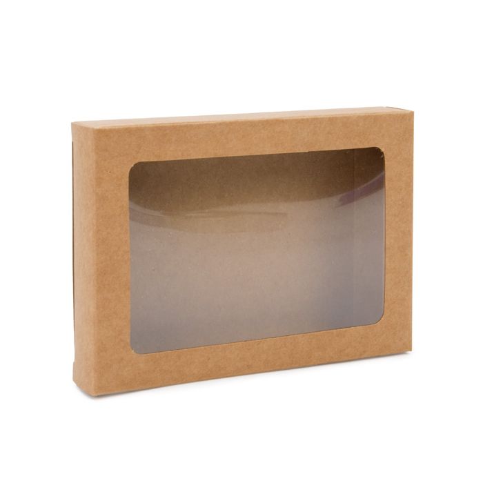 Pappschachteln Kraftpapier | mit Fenster | 95x15x132mm - 25 Stk