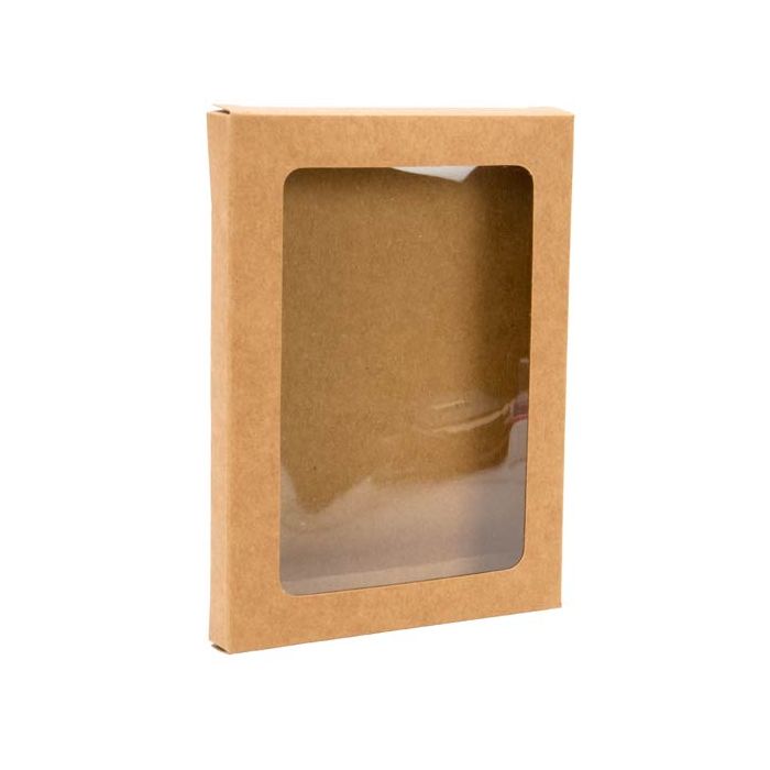 Kraft Gift Boxes with Window 125x15x168mm