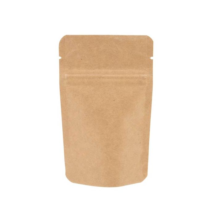 Öko Standbodenbeutel Kraft/Plastic | 907 Gramm | 23x12x34,5 cm - 100 Stk