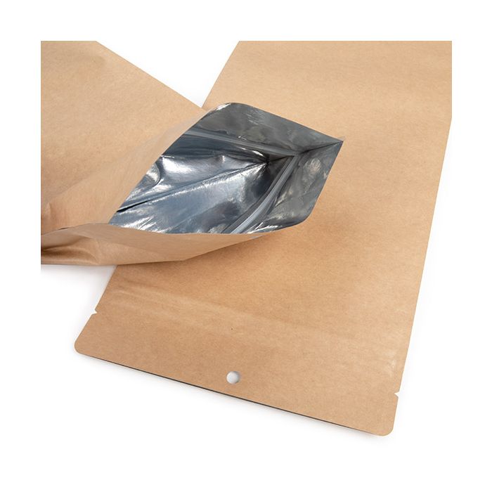 Standbodenbeutel Kraftpapier 140x60x381 mm - 100 Stk