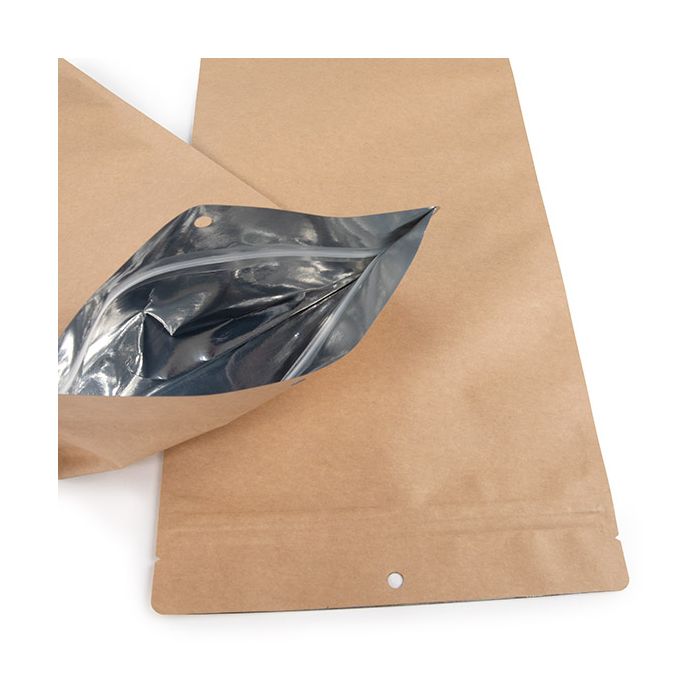 Standbodenbeutel Kraftpapier 17,8x6x43,2 cm - 100 Stk