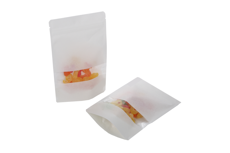 Standbodenbeutel weiß Kraftpapier | 113 Gramm | 13x8x20,5 cm - 100 Stk