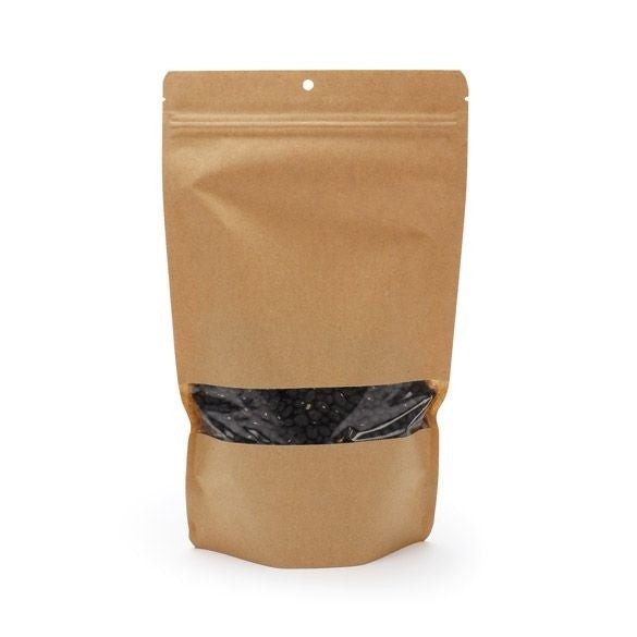 Standbodenbeutel Kraftpapier 170x90x285mm | 340 Gramm mit Aufhängeloch - 100 Stk