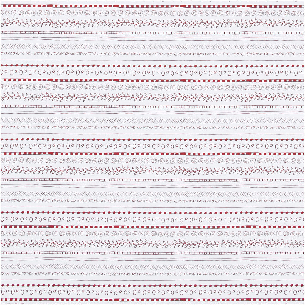 Geschenkpapier Rot/Weiß Kritzeleien 70cm x 4m | 80g - 1 Rolle