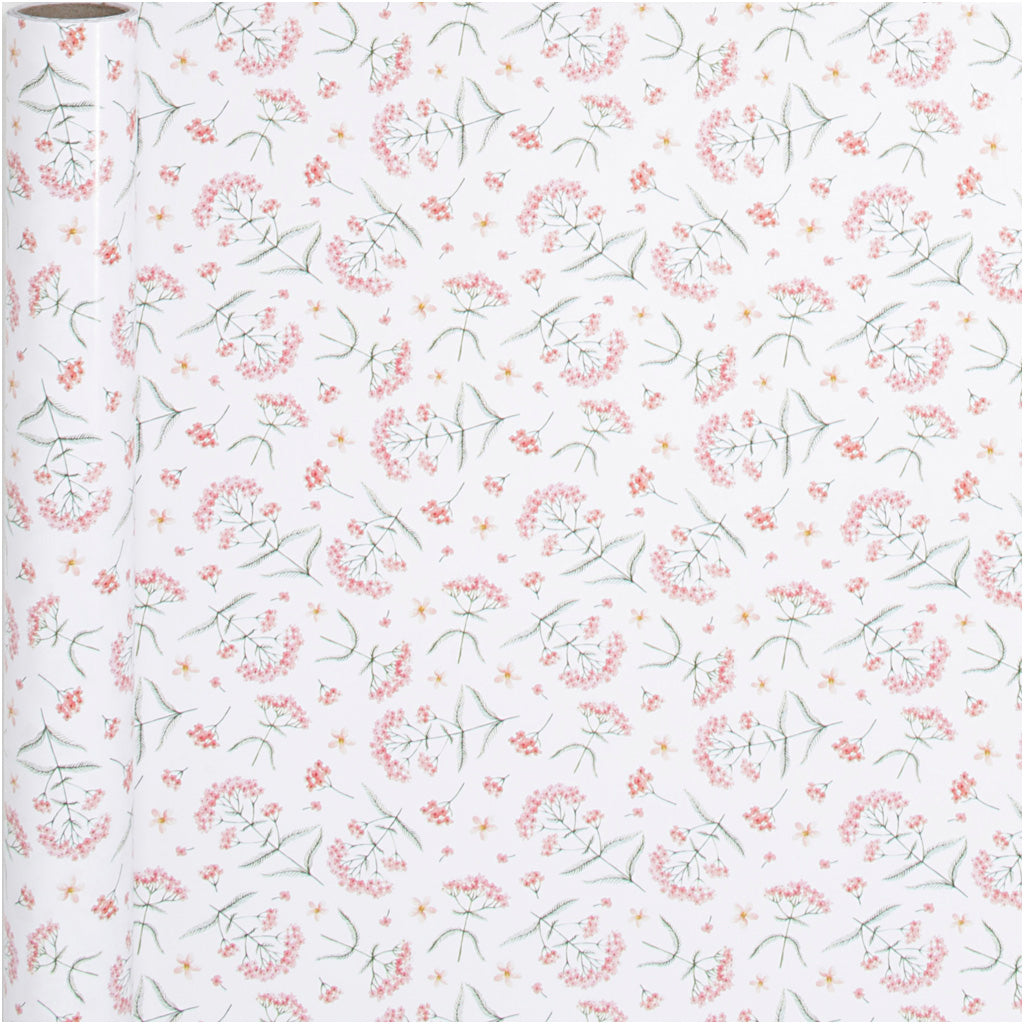 Geschenkpapier Blumen 50cm x 5m | 80g - 1 Rolle