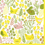 Table Napkins, Bunnies & chicks, size 33x33 cm 