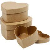 Heart Boxes, D: 10+12.5+15 cm, H: 5+6.5+7.5 cm 