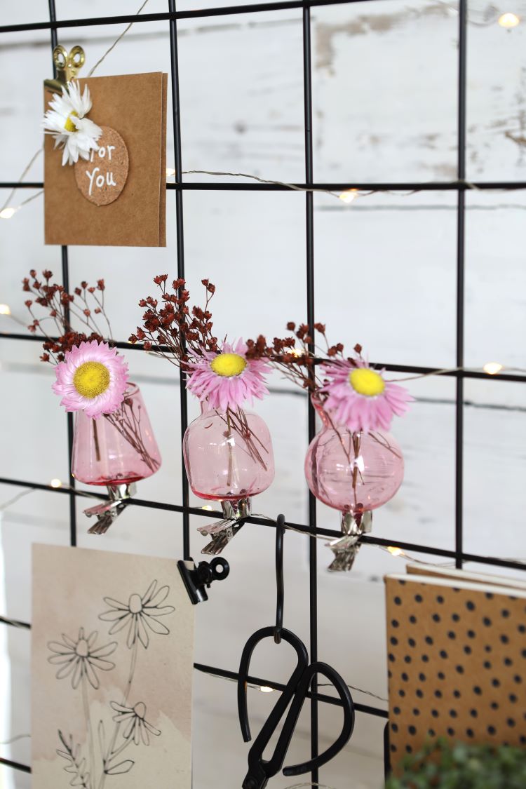 Vasen auf Clip Rosa Ø4mm - 3 Stk