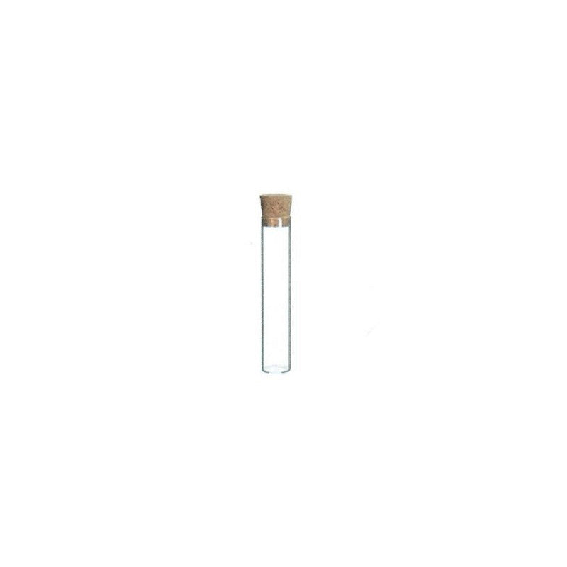 Reagenzgläser mit flachem Boden und Korken, H. 15 cm, Ø 2 cm - 12 Stück
