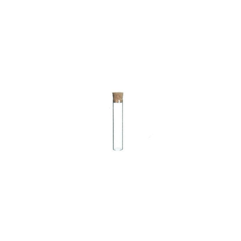 Reagenzgläser mit flachem Boden und Korken, H. 18 cm, Ø 2 cm - 12 Stück