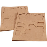 Gestanzte Häuser und Bäume aus Karton, H: 5,7-10 cm cm, 1 Set