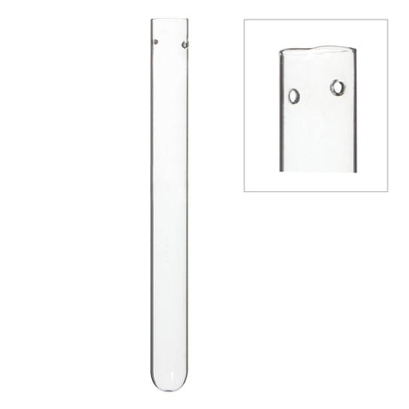 Glass Test tube 2cm diameter 20cm high, with 2 holes 