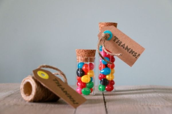 Glasröhre mit Kork 3x6cm - 12 Stk