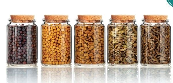 Glasgefäß mit Kork 4.5x7.5cm - 6 Stk