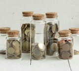 Glas-Speicherzylinder mit Kork 4.5x12.5cm - 6 Stk