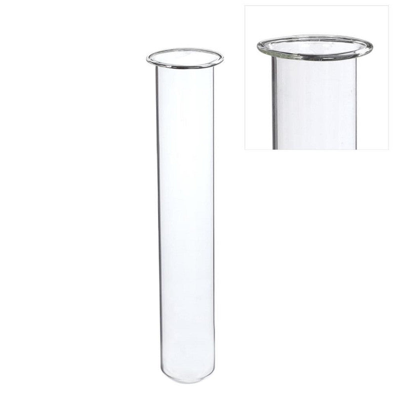 Glas-Reagenzgläser Ø 3 cm, H. 20 cm, mit Ring Ø 4 cm - 6 Stück