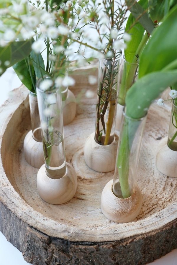 Glas-Testrohr mit Holzbasis 2x15cm - 1 Stk