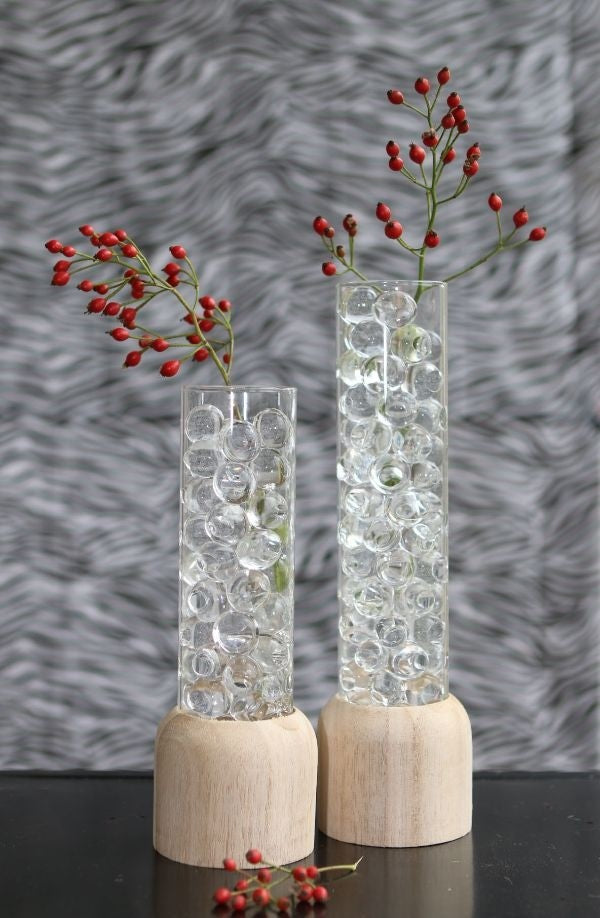 Glas-Testrohr mit Holzbasis 5x28cm - 1 Stk