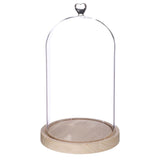 Glasglocke mit herzförmigem Holzsockel, Ø 17 cm, H. 30 cm - 1 Stück